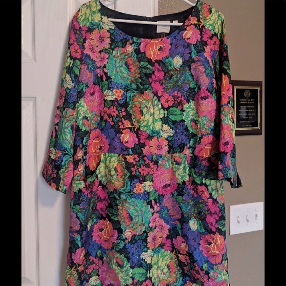 HD in Paris Bright Floral Shift Dress EUC Large